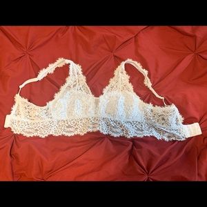 Aerie Small Eyelash Lace Light Blue Bralette